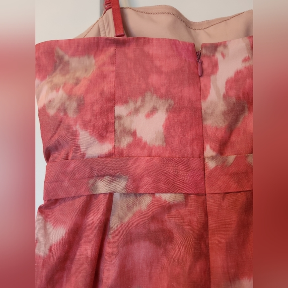 BCBGMAXAZRIA Ikat mini Dress sz 10 6 Pink Corset Tulle Boho Midi cocktail party - Picture 4 of 8